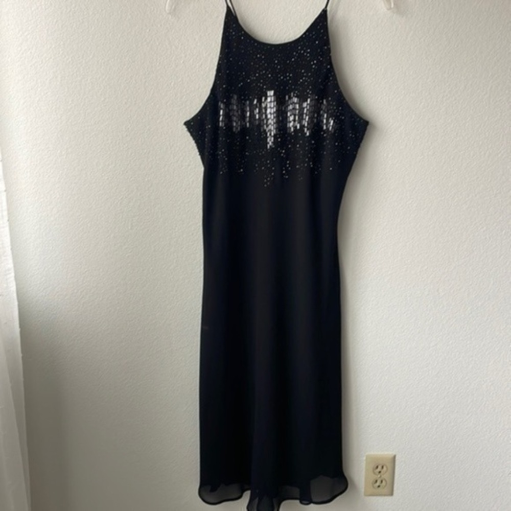 Cachet dress evening size 14 black stunning elegant beaded gown